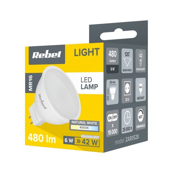 Rebel LED lampa, 6W, MR16, 4000K, 12V cena un informācija | Spuldzes | 220.lv