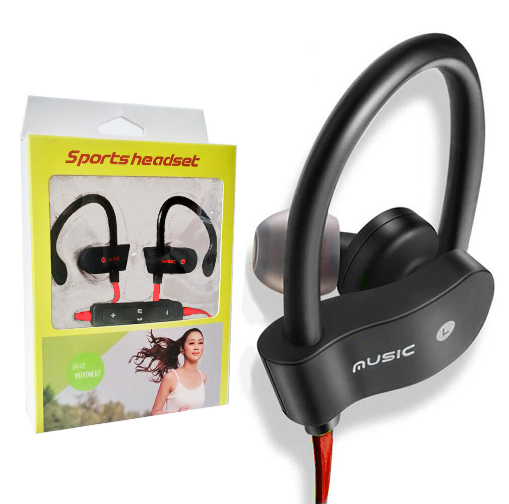 BestSin Sports Headset Wh-006, sarkanas cena un informācija | Austiņas | 220.lv