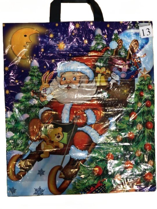 Ziemassvētku iepirkumu maisiņi no polietilēna ar rokturi, 38x43 cm, 20 gab. cena un informācija | Iepirkumu somas | 220.lv