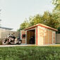 Paneļu māja Timbela M905C ar krāsu komplektu Redwood Red, A237 x 279 x 530 cm / 11,5 m2, sarkana cena un informācija | Dārza mājiņas, šķūņi, malkas nojumes | 220.lv