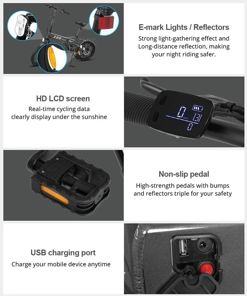 Elektriskais velosipēds PVY Z20 Pro, balts цена и информация | Elektrovelosipēdi | 220.lv