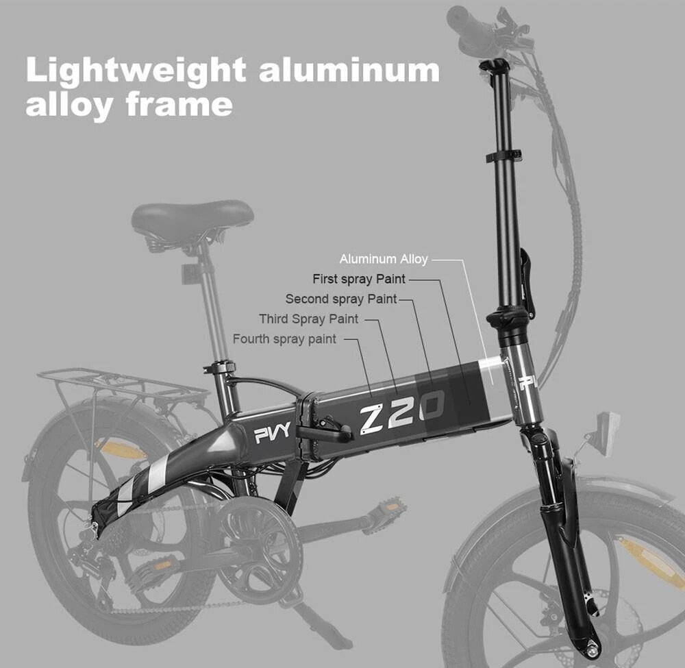 Elektriskais velosipēds PVY Z20 Pro, balts cena un informācija | Elektrovelosipēdi | 220.lv