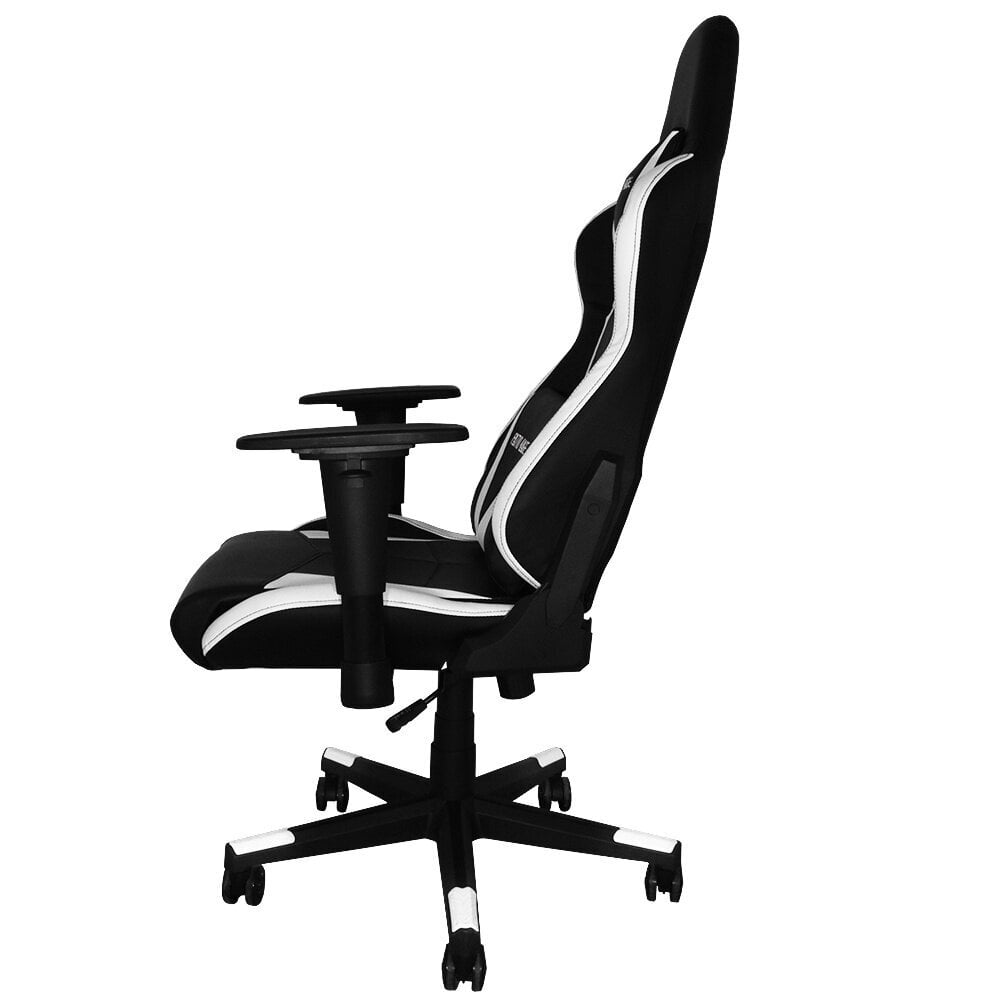 Biroja krēsls datorspēlēm, ērts, balts un melns, regulējams, āda cena un informācija | Biroja krēsli | 220.lv