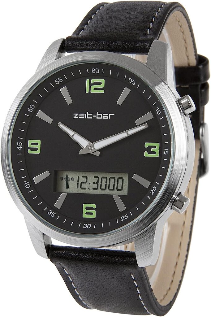 Zeit-Bar Radio Wristwatch pulkstenis vīriešiem ar datuma un darba dienas reklāmu, hronometru B08TGW2LJF cena un informācija | Vīriešu pulksteņi | 220.lv