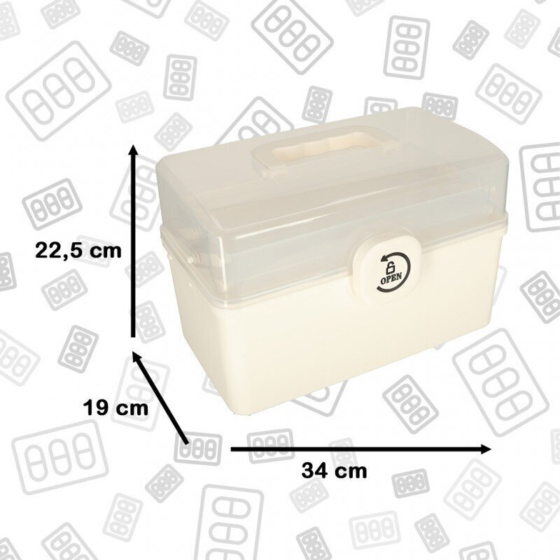 Zāļu konteinera organizators aptieciņu skapis 34x19x22,5cm cena un informācija | Pirmā palīdzība | 220.lv