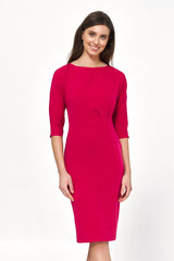 Розовое платье с асимметричной драпировкой - S218 цена и информация | Платья | 220.lv