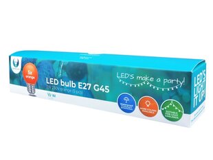 LED spuldžu komplekts E27|G45|2 W, dārza gaismas virtene, oranža, 5 gab. цена и информация | Гирлянды | 220.lv