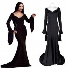 Morticia Addams pārģērbšanās, kleita XXL cena un informācija | Karnevāla kostīmi, maskas un parūkas | 220.lv