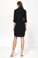 Черное платье оверсайз с закатанными рукавами - S226 цена и информация | Платья | 220.lv