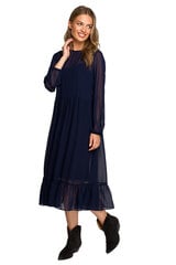 S319 Шифоновое платье с воланами - темно-синий цена и информация | Платья | 220.lv