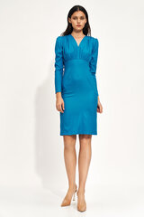 Синее приталенное платье с длинными рукавами - S211 цена и информация | Платья | 220.lv