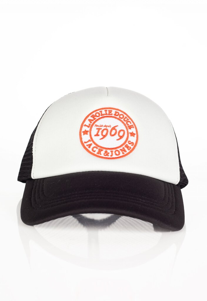 Cepure Jack & Jones, melna/balta cena un informācija | Vīriešu cepures, šalles, cimdi | 220.lv