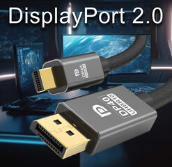 Reagle, Mini DisplayPort 2.0 - DisplayPort 2.0, 2 m cena un informācija | Kabeļi un vadi | 220.lv