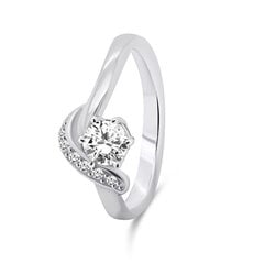 Brilio Silver Элегантное серебряное кольцо с цирконами RI048W цена и информация | Кольца | 220.lv