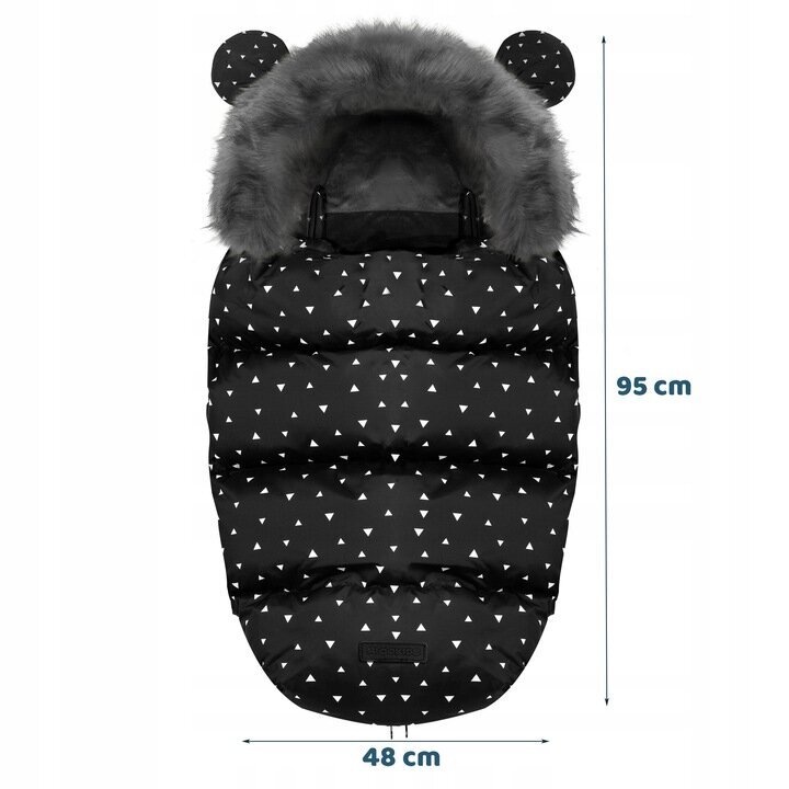 Guļammaiss bērnu ratiņiem un ragavām, melns, 95 x 48 cm cena un informācija | Aksesuāri bērnu ratiem | 220.lv