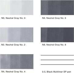 Marķieri Copic Sketch Sketching Grays, 6 gab. cena un informācija | Modelēšanas un zīmēšanas piederumi | 220.lv