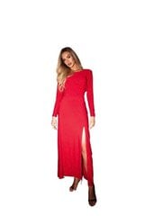 M719 Платье с длинными рукавами - красное цена и информация | Платья | 220.lv