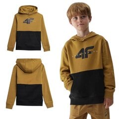 Детская хлопковая куртка с капюшоном 4F, размер 146, желтая 4FJAW23TSWSM62874S_146 цена и информация | Свитеры, жилетки, пиджаки для мальчиков | 220.lv
