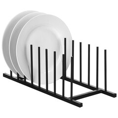 металлическая подставка для тарелок, черная цена и информация | Кухонные принадлежности | 220.lv