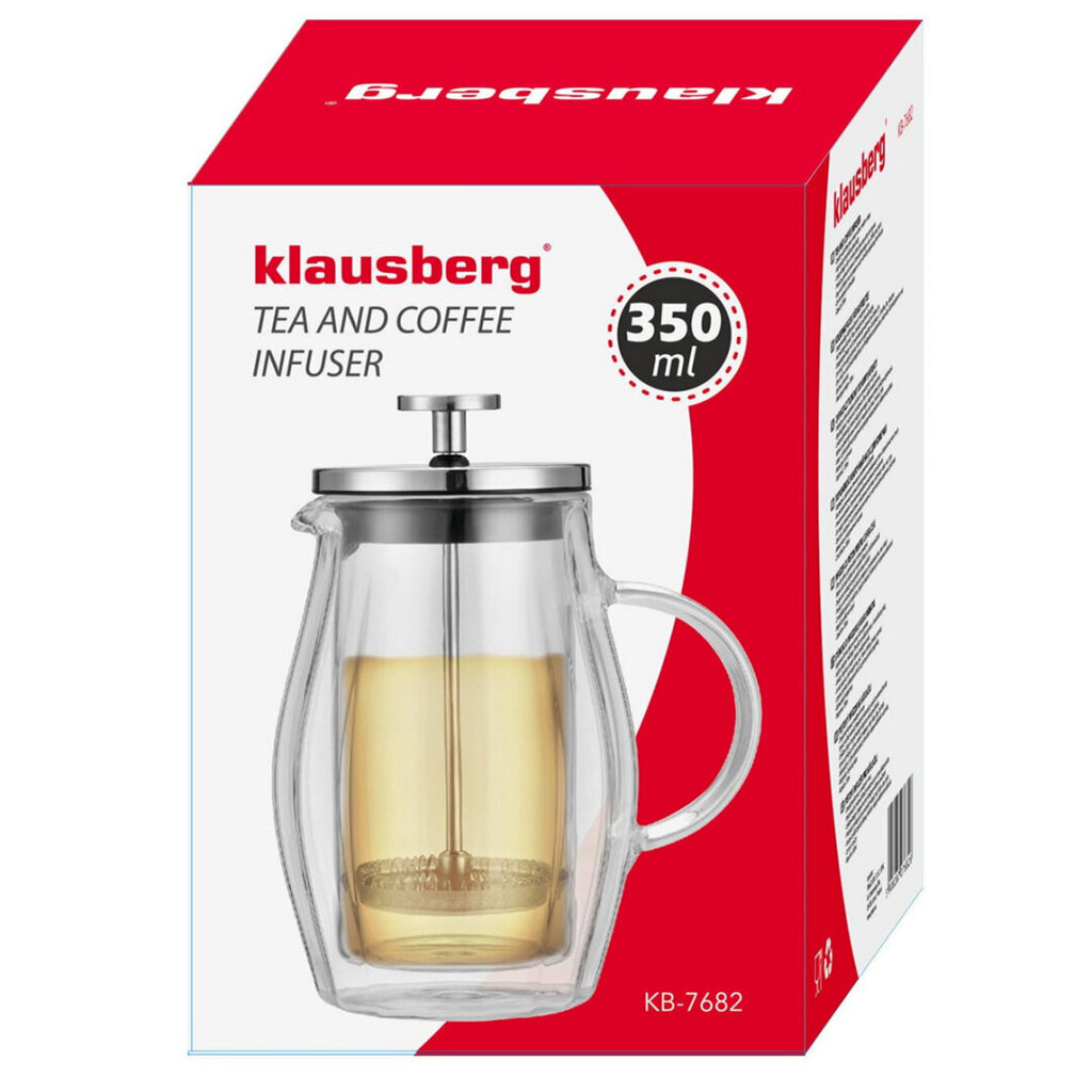 Kafijas tējkanna ar presēto filtru, 350ml KH-7682 cena un informācija | Kafijas kannas, tējkannas | 220.lv