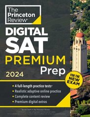 Princeton Review SAT Premium Prep, 2024: 4 Practice Tests plus Digital Flashcards plus Review & Tools for the NEW Digital SAT cena un informācija | Grāmatas pusaudžiem un jauniešiem | 220.lv