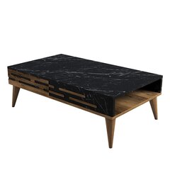Kafijas galdiņš, Asir, 105x60x34,6 cm, brūns/melns cena un informācija | Žurnālgaldiņi | 220.lv
