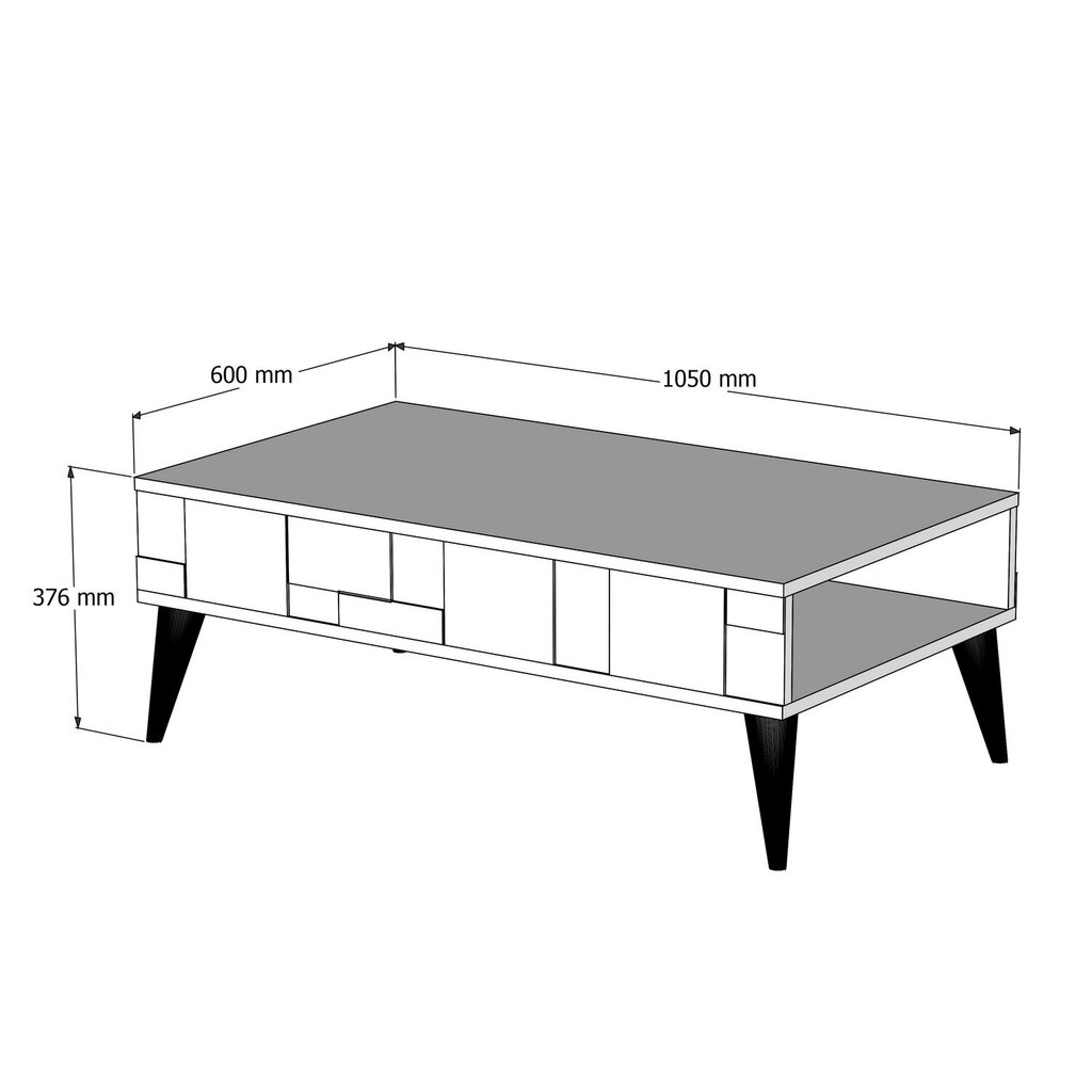 Kafijas galdiņš, Asir, 105x37,6x60 cm, brūns/balts cena un informācija | Žurnālgaldiņi | 220.lv