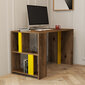 Mācību galds, Asir, 120x75,4x60 cm, brūns/dzeltens cena un informācija | Datorgaldi, rakstāmgaldi, biroja galdi | 220.lv