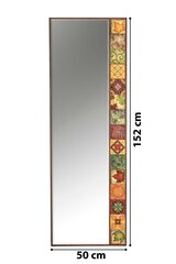 Dekoratīvs spogulis, Asir, 50x152 cm, brūns/oranžs cena un informācija | Spoguļi | 220.lv