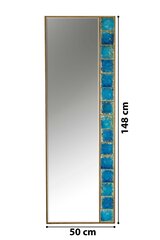 Декоративное зеркало Asir, 50х148 см, коричневый/синий цена и информация | Зеркала | 220.lv
