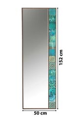Dekoratīvs spogulis, Asir, 50x152cm, brūns/tirkīza zils cena un informācija | Spoguļi | 220.lv