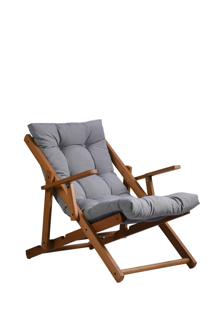 Sauļošanās krēsls, Asir, 70x95x90 cm, gaiši pelēks цена и информация | Dārza krēsli | 220.lv