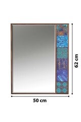 Dekoratīvs spogulis Asir, 50x62 cm, brūns/zils cena un informācija | Spoguļi | 220.lv