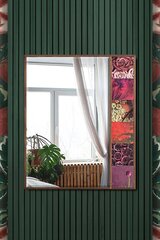 Декоративное зеркало Asir, 50x62 см, темно-коричневый/розовый цена и информация | Зеркала | 220.lv