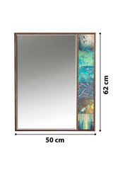 Dekoratīvs spogulis Asir, 50x100 cm, brūna/tirkīza zila cena un informācija | Spoguļi | 220.lv