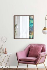 Декоративное зеркало Asir, 50x100 см, коричневый/бирюзовый цена и информация | Зеркала | 220.lv