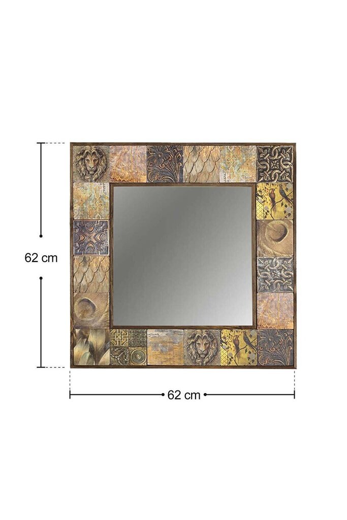 Dekoratīvs spogulis Asir, 62x62 cm, brūns cena un informācija | Spoguļi | 220.lv