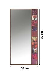 Декоративное зеркало Asir, 50х102 см, коричневый/розовый цена и информация | Зеркала | 220.lv