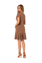 M741 Платье-конверт с воланами - шоколадный цена и информация | Платья | 220.lv