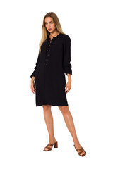 M742 Платье со шнуровкой спереди - черное цена и информация | Платья | 220.lv