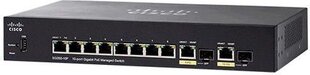 Cisco SG350-10MP Managed L3 Gigabit Ethernet (10/100/1000) Black Power over Ethernet (PoE) цена и информация | Коммутаторы (Switch) | 220.lv