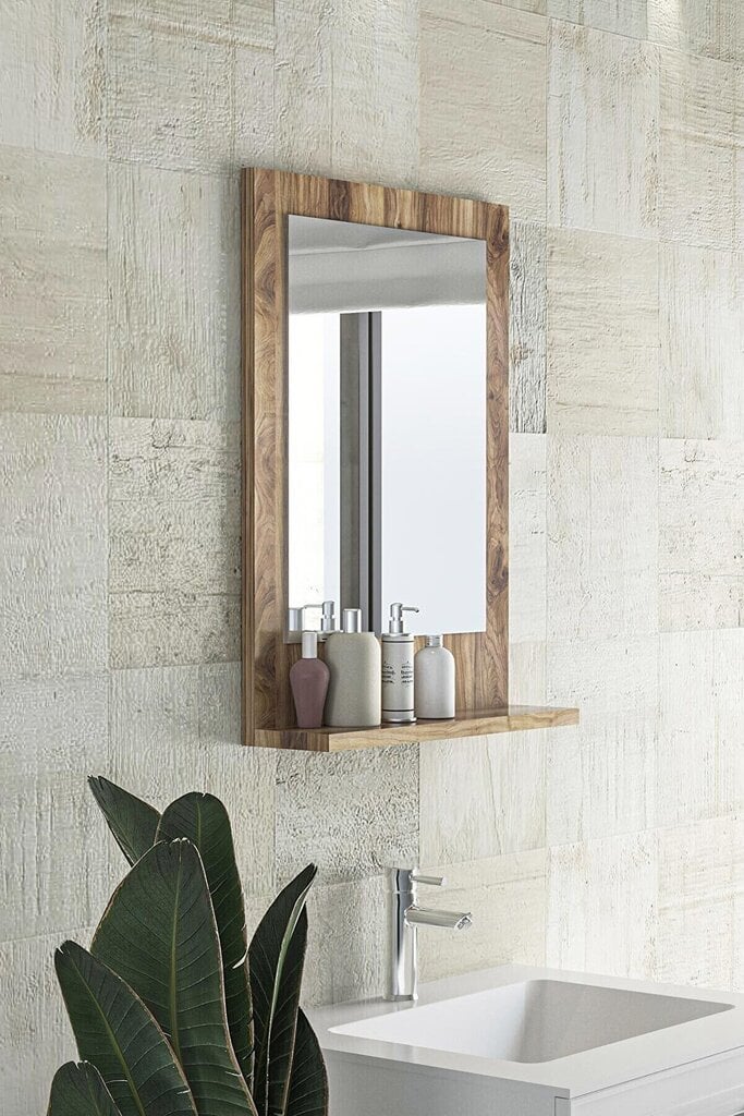 Dekoratīvs spogulis, Asir, 45x60 cm, tumši brūns cena un informācija | Spoguļi | 220.lv