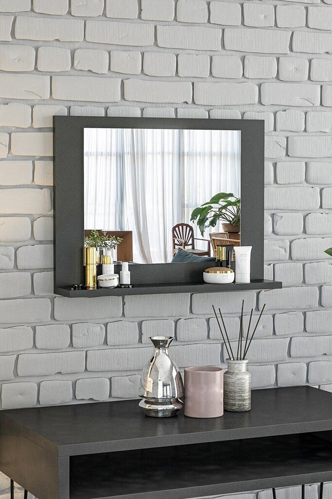 Dekoratīvs spogulis, Asir, 60x60 cm, pelēks cena un informācija | Spoguļi | 220.lv