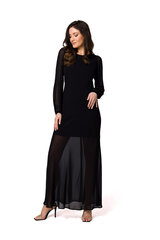 K166 Шифоновое платье с открытой спиной - черный цена и информация | Платья | 220.lv