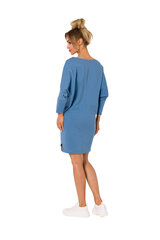 M732 Платье-туника с лампасами по низу - синее цена и информация | Платья | 220.lv