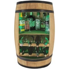 Деревянный бар-бочка с полкой, 2 шезлонга для бутылок, домашний бар RGB освещение вина светло-коричневый цена и информация | Кухонные принадлежности | 220.lv