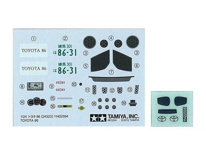 Līmējamais modelis Tamiya Toyota GT86 cena un informācija | Konstruktori | 220.lv