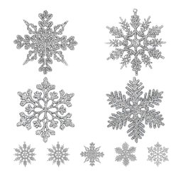 Набор из блестящих рождественских украшений снежинок Fobaston, 30 шт. цена и информация | Елочные игрушки | 220.lv