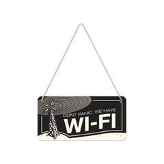 Metāla plāksne 10x20 cm/ Nostalgic Art/ Dont panic we have Wifi cena un informācija | Asprātīgas dāvanas | 220.lv