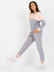 hellrosa damen-pyjama aus velours mit patches, grau цена и информация | Женские пижамы, ночнушки | 220.lv